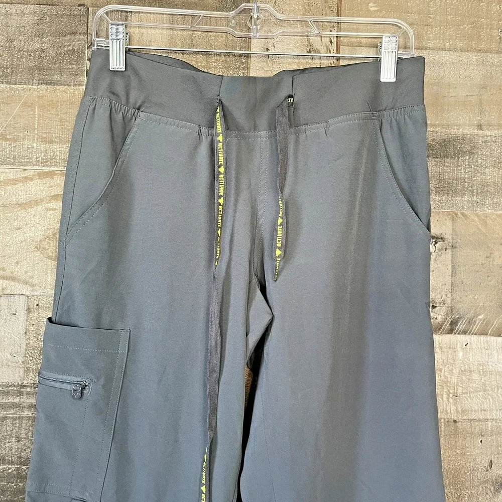 Activate Med Couture Scrub Pants Womens Pewter Gray 4 Way Stretch Size S